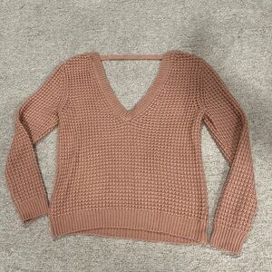 Crochet V-Neck Rose Sweater by Forever 21 Size Medium